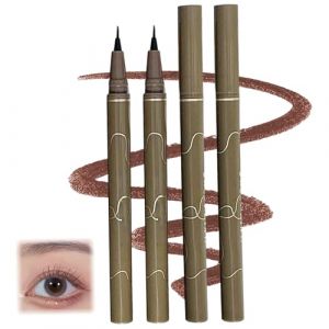 Eyeliner liquide imperm&eacute;able, lot de 4 stylos eye-liner Ultra fins marron, longue dur&eacute;e et r&eacute;sistant aux taches, pour un usage quotidien, gris marron (haorongyue, neuf)