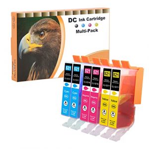 D&C CLI 521 Cartouches d'encre compatibles pour Canon PGI-520 CLI-521 pour Canon Pixma IP3600 IP4600 IP4600X IP4700 MP540 MP550 MP560 MP620 MP630 MP640 MP640R MP980 MP990 MX860 MX870 (6-Pack) (LOSMANN, neuf)