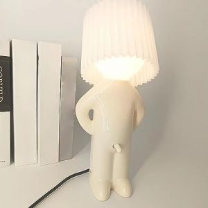 CHENRI Lampe Créative de Petit Homme Timide, Naughty Boy Veilleuse LED, Lampe de chevet romantique, Drôle Lampe de lecture, LED Lampe de table, Novelty Atmosphère Lampe pour maison décoration (Blanc) (CWENRO, neuf)