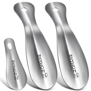 ZOMAKE Chausse Pied M&eacute;tal 3Pcs - Petit Chausse-pieds Enfant Chausse Pieds Court Metal pour Convient &agrave; Toutes Les Tailles de Pieds,19&10cm Chauss&eacute; Pied Facile &agrave; Utiliser(Argent) (ZomakeDirect, neuf)