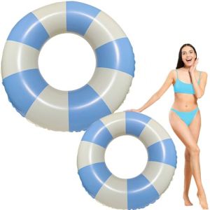 Bouée de natation pour adulte, style rétro, matelas gonflable, pour piscine d'été (bleu, 120) (DINGJIEZHONG, neuf)