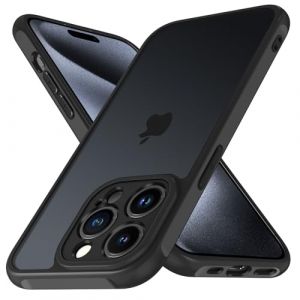ivoler Coque Mat pour iPhone 15 Pro Max 6.7 Pouces, [Protection Antichoc Militaire] Arri&egrave;re Translucide &Eacute;tui de Protection Mince Anti-Rayures Bumper Housse, Noir (AYRmall-AMFR, neuf)