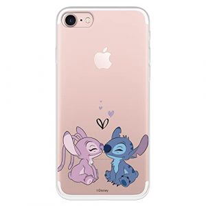 Coque officielle Lilo & Stitch Angel & Stitch Kiss pour iPhone 7 - iPhone 8 pour protéger votre téléphone - Licence officielle Disney Coque en silicone souple Apple (La Casa de Las Carcasas, neuf)