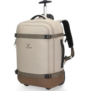 Hynes Eagle Valise Trolley Bagage Soute Roulette Valise Bagage de Cabine Sacs de Voyage a roulettes Sac a Dos Cabine Avion 42L Kaki avec Poche pour Bouteille d'eau (E-type, neuf)