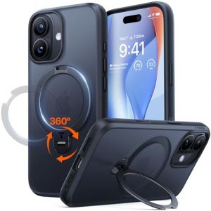 TORRAS 360&deg; Ostand Spin pour Coque iPhone 17 [Support Magn&eacute;tique Rotatif 360&deg;] [Protection Militaire], [Finition Mate Antid&eacute;rapante et Antitraces] - Noir (TORRAS Direct, neuf)