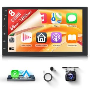 Rimoody 6G+128G 8 Core Android Autoradio 2 Din, 7 Pouces &eacute;cran Tactile Autoradio avec Carplay sans Fil Android Auto Mirror Link Bluetooth FM/RDS/EQ/DSP WiFi GPS Cam&eacute;ra Recul (Rimoody Tech, neuf)