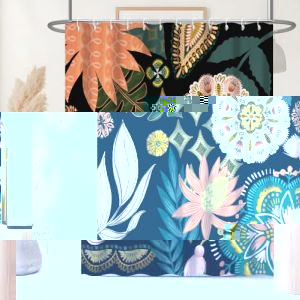 Rideau Douche Anti Moisissure, Uiiooazy Rideau Douche 240x180cm Tissu Lavable Boheme Fleuri Rose Rideaux de Baignoire Abstrait Tropical Feuilles Vert Imperm&eacute;able Rideaux Salle de Bain avec 12 Crochets (dongguibinjingpinxiaodianpu, neuf)