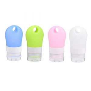 VICASKY 4pi&egrave;ces Flacon de Voyage Vide Silicone de Flacon Souple Portable pour Shampoing et Produits Cosm&eacute;tiques Lot (Micanties, neuf)