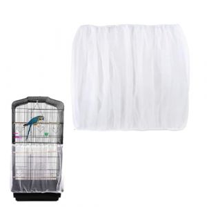Couverture de Cage à Oiseaux, Filet Cage Oiseaux, Housse Cage Oiseaux, Ventilé est Antipoussière, Filet Protection Oiseaux, Pour Cages Rondes et Carrées, Circonférence 130-150cm, Hauteur 42cm (Blanc) (VicFENG001, neuf)