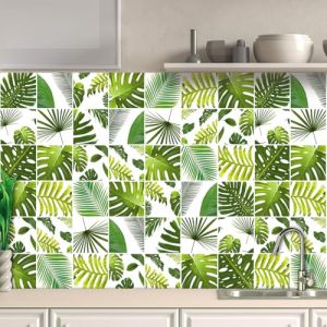 AREDE 32 x Feuilles Mural Stickers Carrelage 2D Imperm&eacute;ables Carreau de Ciment Adhesif, Autocollants Carreaux Dosseret pour Cuisine, Salle de Bain la D&eacute;coration &agrave; la Maison / 10 x 10 cm / T1018 (AREDE HOME DECOR, neuf)