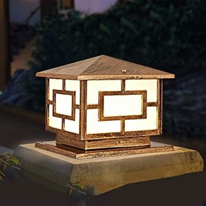 Lampe de Poteau Extérieur Pilier étanche Lanterne E27 Cour Villa Jardin Colonne Phare étanche Lampe Pilier Portail Lampe D'extérieur Rétro Borne De Jardin Pilier Pour Patio Paysage (xindaxin, neuf)