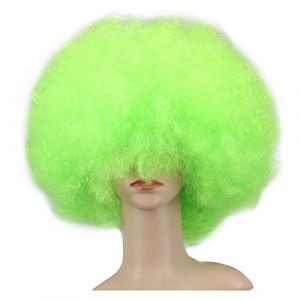 Perruques courtes Culry Cosplay Party Perruque Rouge Vert Puprle Rose Noir Bleu Blanc Marron Jaune Blonde Danse Perruque synthétique Perruque afro Perruque synthétique (Style 5) (YangJiangJiangChengHuoLunDianZiShangWuShangHang, neuf)