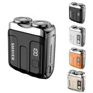 Rasoir Mazenzo R18 - Rasoir Electrique Portable Format Voyage, T&ecirc;te de Rasoir Double Lame Flottante, Design Compact avec Coffret (Noir) (nijujiajingzhidian, neuf)