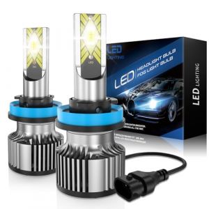 OVVOFPP Ampoule H11/H9/H8 LED,100W 22000LM 6500K Lumi&egrave;re Blanche Haute Luminosit&eacute;, 12v Phares de Voiture, Kit De Conversion Halog&egrave;ne, Plug and Play (ShengMINT, neuf)