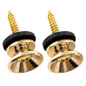 Musiclily Pro M&eacute;tal Boutons de Sangle Attache Courroie Strap Buttons pour pour Guitare &eacute;lectrique/Acoustique/Basse style Fender, Dor&eacute; (Lot de 2) (Musiclily Direct France, neuf)