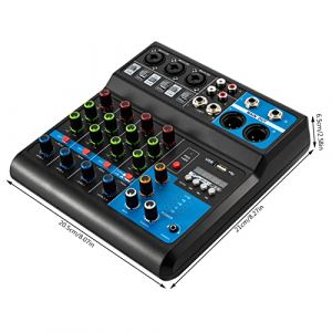 Table de mixage audio Bluetooth 5 canaux Mini DJ Table de mixage pour PC, téléphones portables, instruments électroniques, USB 48 V (BEIMEINV, neuf)