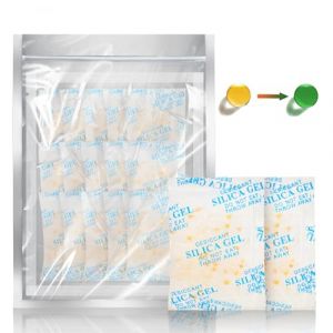 OMECO 20g 15 petits sachets de gel de silice avec indicateur d'humidité orange, déshydratant de silica gel pour sachet anti humidité, sachet absorbeur d'humidité pour placard, armoires, coffres (OMACO, neuf)