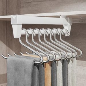 Porte Pantalon Coulissant,Tringle Coulissante Penderie 25-61 cm,Penderie Coulissante Id&eacute;al pour Les Petits Les Placards et Les Zones de Rangement,Organiser Les V&ecirc;Tements et Les Pantalons (61CM) (TUSNAKE, neuf)