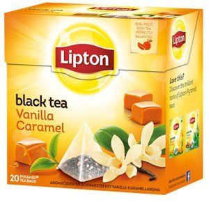 Lipton, Thé Noir Vanille Caramel, Goût Frais et Equilibré, Thé Noir 100% d'Origine Naturelle, Vitalité, 4x20 sachets, 80 Sachets (Pennguin-FR-Home, neuf)