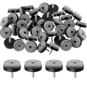 NOPKESV Patins en Feutre avec Vis, 36 Pièces, Protection Idéale pour Pieds de Chaise et Meubles, Patin Chaise Feutre, Installation Facile, Feutres Épais de 5 mm (20 mm) (Gris) (WANGSHENGYA, neuf)