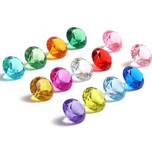 DAHI 30 Pi&egrave;ces Diamant Multicolore Acrylique Cristaux 30 mm, Gros Faux Diamant D&eacute;coration Table de Mariage, Gemme Acrylique (DoIT, neuf)