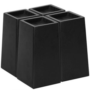 TQVAI Lot de 4 Rehausseur Pieds de Lit en Bois, Lourd Pied de Meuble, Supporte 1000KGS, Augmentation Pieds de Lit 17,8 CM, Pieds de Canap&eacute; Hauteur de Levage du Canap&eacute; de Table de 7 Pouces, Noir (TQVAI Direct-EU, neuf)