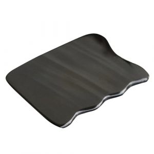Luxshiny Planche &agrave; Gratter en Corne Naturelle Noire Ondul&eacute;e, Outil de Massage Manuel pour Spa, Plaque de Massage Multifonctionnelle pour Soins du Visage Corps, Accessoire de Physioth&eacute;rapie (Honali, neuf)