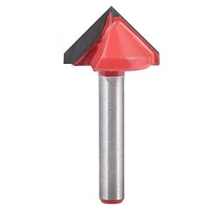 Fraise à rainurer KATUR V, Fraise en carbure de tungstène en V pour la gravure CNC, Outil à bois pour fraise en bout avec queue de 6mm (tige de 6mm, 22mm de largeur, 90 degrés) (BIToo, neuf)