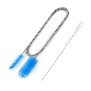 KEQAR Nettoyeur de Canalisation, Double Tête pour Tuyaux, Écouvillon Flexible en Acier Inoxydable, Brosse de Drain, Furet Déboucheur pour Évier, WC et Canalisations (pour grands tuyaux, canaux, etc.) (APENGPENG, neuf)