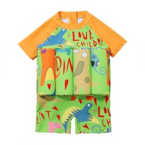 Brassard Bebe 2 an, Maillot De Bain Bouée Intégré Bebe Fille Flotteur Piscine Bébé Garçon Bouee Flottant Enfant Gilet Natation Sauvetage Flottaison Plouf Dinosaure Brassard Garcon Orange (VAN MIA, neuf)