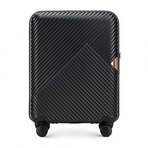 WITTCHEN Valise Cabine Bagages Cabine Valise de Voyage Bagage à Main en Polycarbonate avec 4 roulettes Pivotantes Serrure à Combinaison Poignée Télescopique GL Style Line Taille M Noir (WITTCHEN, neuf)