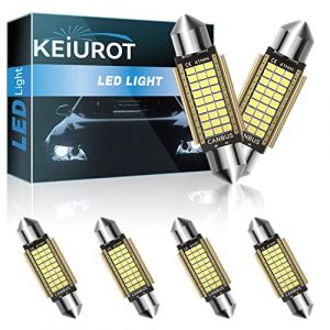 Keiurot C5W LED Blanc 41mm Ampoule LED Plafonnier Feston Canbus sans Erreur 2016 17SMD pour Dôme voiture Intérieur LED Lumière 12V Remplacement pour 3175 DE3175 DE3021 Lot de 6 (Keiurot, neuf)