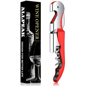 Allpeak Tire Bouchon Decapsuleur Ouvre Bouteille - 1PC Multifonction Limonadier Professionnel Tire Bouchon Sommelier Décapsuleur, 3 en 1 Limonadier Tire-Bouchons Wine Opener - Rouge (Asinta-IT, neuf)