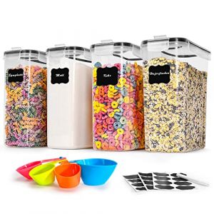 L LONGANCHANG Boite de Rangement Cuisine 4.0L*4, Boite Rangement Plastique sans BPA, Bocaux Rangement et Organisation de Cuisine, Boite Alimentaire Hermetique avec Couvercle pour Cereales P&acirc;tes Farin (L LONGANCHANG, neuf)