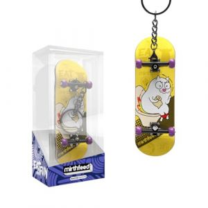 BIGH Fingerboard Porte-clés - Skateboard pour Doigts en Bois Naturel d'érable - Fingerboard Professionnel - Finger Skate - Patin Doigt - Jouet Cadeau - Skate Doigt - Patin à Main - Chat (THE GREEN PILL SL, neuf)