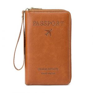 Toctax &Eacute;tui pour passeport, passeport, porte-documents de voyage, &eacute;tui en cuir, porte-passeport, pour homme et femme, &eacute;tui pour carte d'identit&eacute;, cartes de cr&eacute;dit, Marron B, 19 x 11.5 x 2 cm (Toctax, neuf)
