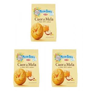 Mulino Bianco Cuor di Mela Lot de 3 biscuits italiens avec véritables morceaux de pomme et pomme Purè 300 g (Italiaen Gourmet UK Ltd, neuf)