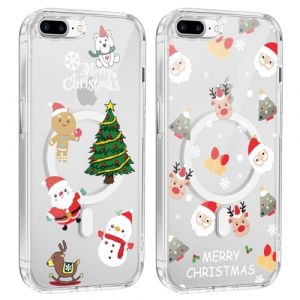 Xylota 2 Pi&egrave;ces No&euml;l Coque Magn&eacute;tique pour iPhone 7 Plus/8 Plus 5,5'', Etui en Motif Dessin Cadeau de No&euml;l Compatible avec MagSafe, Housse Christmas Bumper Cover pour iPhone 7 Plus/8 Plus, No&euml;l 02 (AMCREST HOLDINGS, neuf)