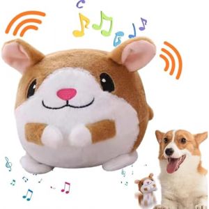 Jouet en Peluche pour Animaux de Compagnie en Mouvement Actif, Jouets de Chien Interactif pour Animaux de Compagnie Rebondistes, Rechargeable, Interactif et Lavable son électronique (Hamster) (Hoidokly Direct, neuf)