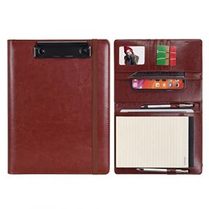 Wonderpool Porte Formulaires Documents Conférencier Portfolio Porte Bloc Range Documents, Trieur Organiseur Portfolio Planchettes Porte-formulaires pour Bureau Voyage école (A5,Brun) (Wonderpool eu, neuf)