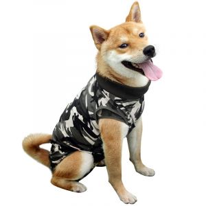 Body pour chien en chirurgie de castration (taille L, vert camouflage) (RaKo-Trading, neuf)