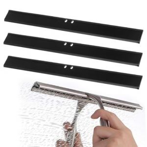 YAZWUR Lot de 3 Recharges en Caoutchouc pour Raclette Universelle, Lame Flexible pour Raclette de Douche en Silicone, Id&eacute;al pour Verre et Portes de Douche (Noir, Blanc) (Romanimania OU, neuf)