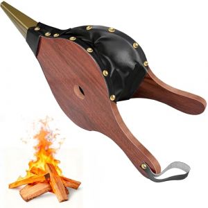 Amagabeli 40cm x 17.8cm Soufflet de Chemin&eacute;e Grand Soufflet de Souffleur d'Air en Bois pour Feu de Camp Buse en Fonte pour Camping en Plein Air Barbecue Grill Chemin&eacute;e BBQ Soufflet &agrave; Main (Mesa Wholesale Inc., neuf)