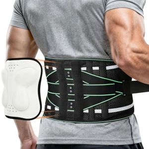 Fefod Ceinture Lombaire avec Coussin 3D, Ressorts Soutien Sangle Double R&eacute;glable, Respirant Support Lombaire avec 4 Supports M&eacute;talliques 2 Ressorts Soutien, Pour Sciatique, Hernie Discale, Scoliose (Fefod Direct, neuf)