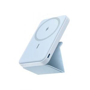 Anker Batterie Externe magn&eacute;tique 622 (MagGo), 5000 mAh, Chargeur Portable sans Fil magn&eacute;tique Pliable et USB-C pour iPhone 17/16/15 Series, Bleu Brumeux (AnkerDirect FR, neuf)