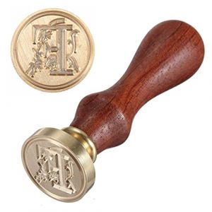 Anawakia - Tampon pour sceau, style vintage, avec sceau en forme de cire, de A &agrave; Z, avec manche en bois, 26 lettres, &agrave; faire soi-m&ecirc;me, en bois, 1 pi&egrave;ce, lettre F (Anawakia, neuf)