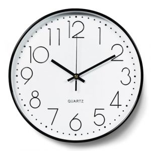 YSWOVUO 30cm Horloge Murale Silencieuse sans Tic-tac, Pendules Murales Décorative Ronde, Chiffres Arabes Murale Facile à Lire, Horloge Murale à Quartz pour Chambre, Salon, Cuisine, Bureau (NECCO CENZO S.R.L, neuf)