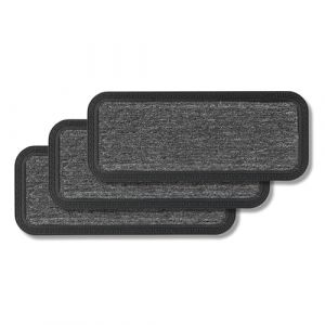 Astra Paillasson extérieur et intérieur - Lot de 3 25 x 60 cm Lignes Grises - Paillasson antidérapant - Tapis Anti-salissures résistant - Paillasson extérieur pour marches (Carpido, neuf)