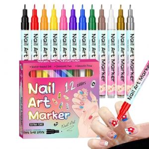Gcerfby Marqueurs pour Ongles | Orejeras Para El Clima Frío,Stylos Vernis Gel À Séchage Rapide,Pour DIY Journal Ongle Femmes Hommes Jeunes Débutant Mère Manucure Salon (lidexing, neuf)