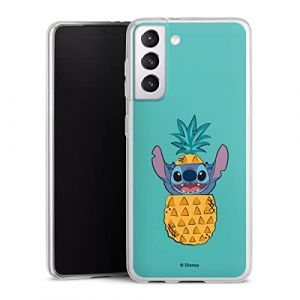 Coque Slim Compatible avec Samsung Galaxy S21 5G Etui Silicone Ultra Fine Coque en Silicone Ultra Fine Disney Lilo & Stitch Ananas (DeinDesign - GmbH, neuf)